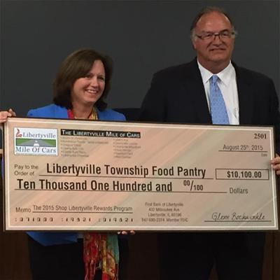 Mile of Cars Presentation to Libertyville Township Food Pantry