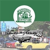 A photo of vintage cars is behind text that reads "Celebrating 20 years - Car Fun on 21."