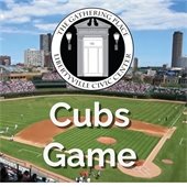The background is a photo of a baseball game at Wrigley Field. Text reads "Cubs Game."